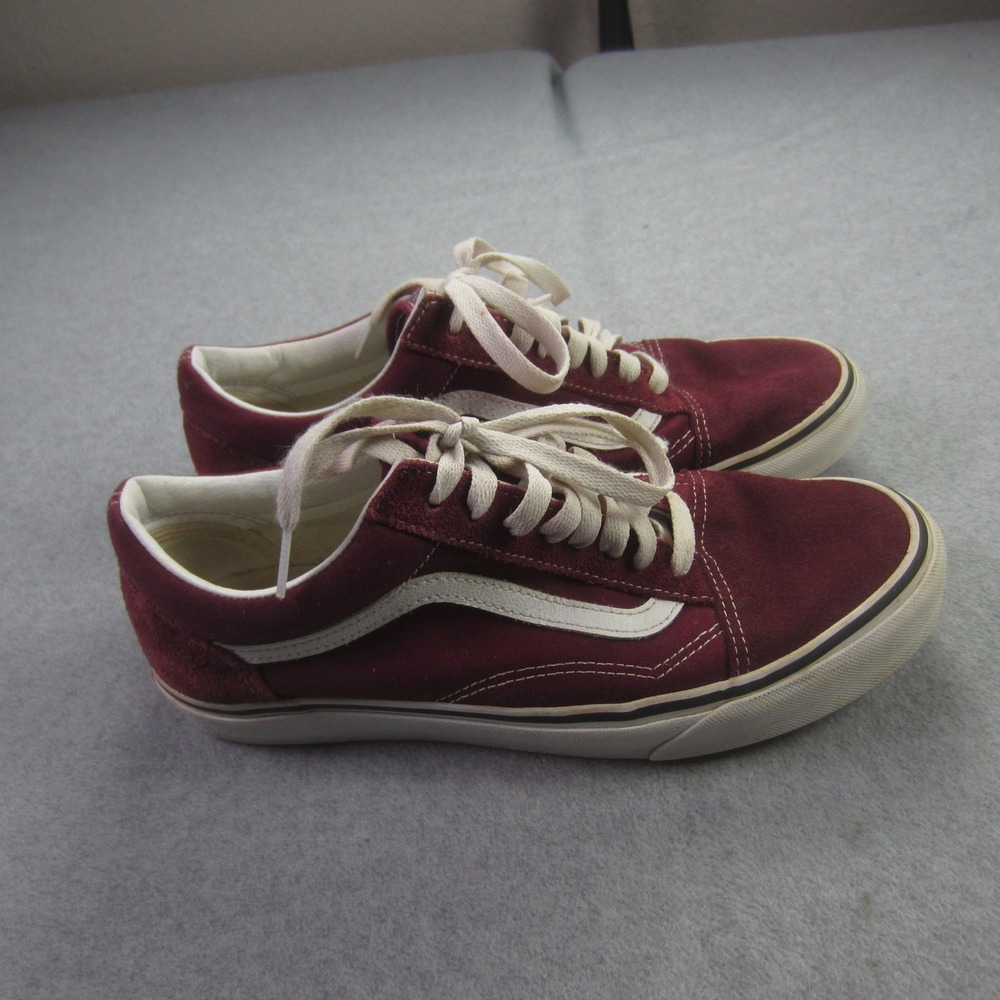 Vans Old Skool Mens 8.5 Burgundy Maroon Suede‎ Canvas Low Top Sneakers